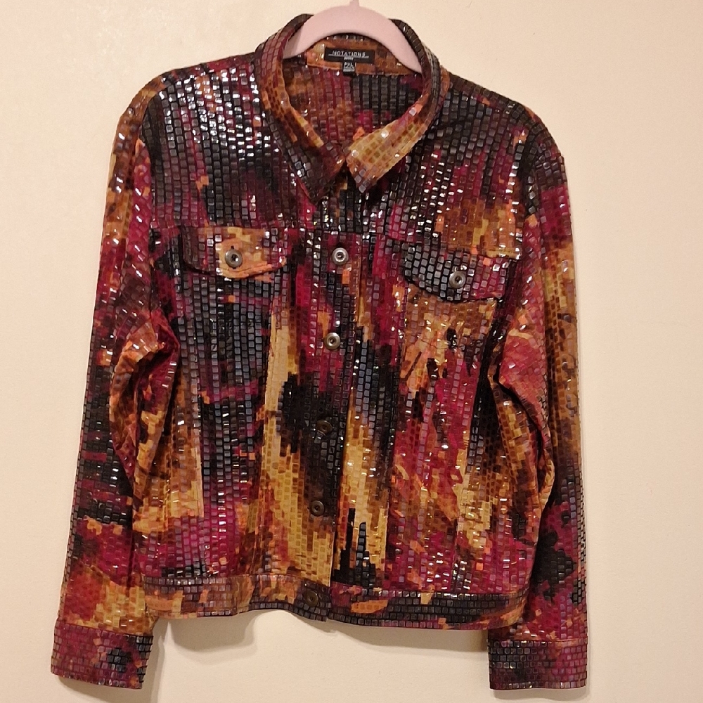 Notations Multicolor Sequin Jacket - image 1